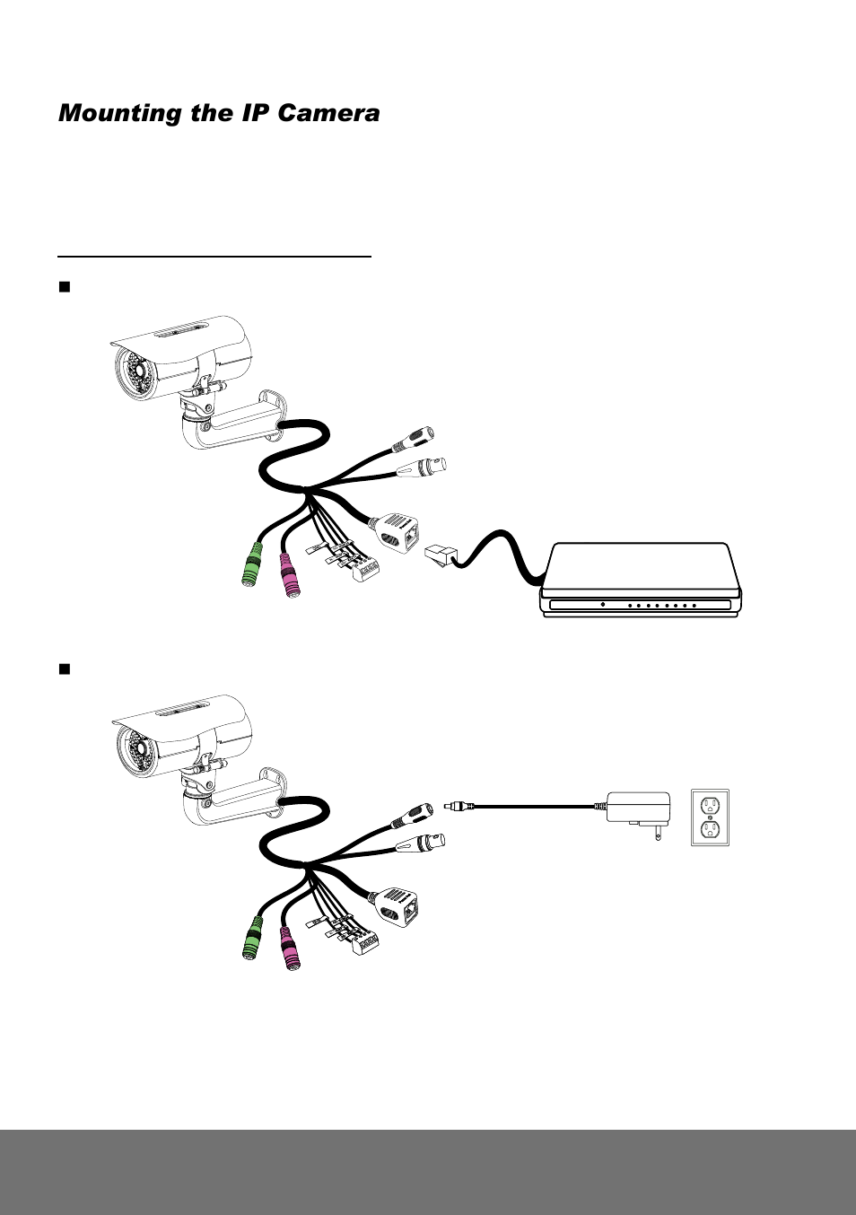 Mounting the ip camera, Eploying, Etwork | Network connection via ethernet switch | AVer Rugged Bullet Installation Guide User Manual | Page 6 / 28