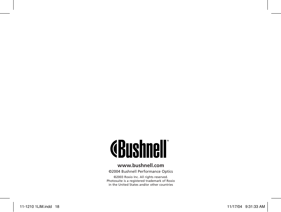 Bushnell 11-1210 User Manual | Page 18 / 108