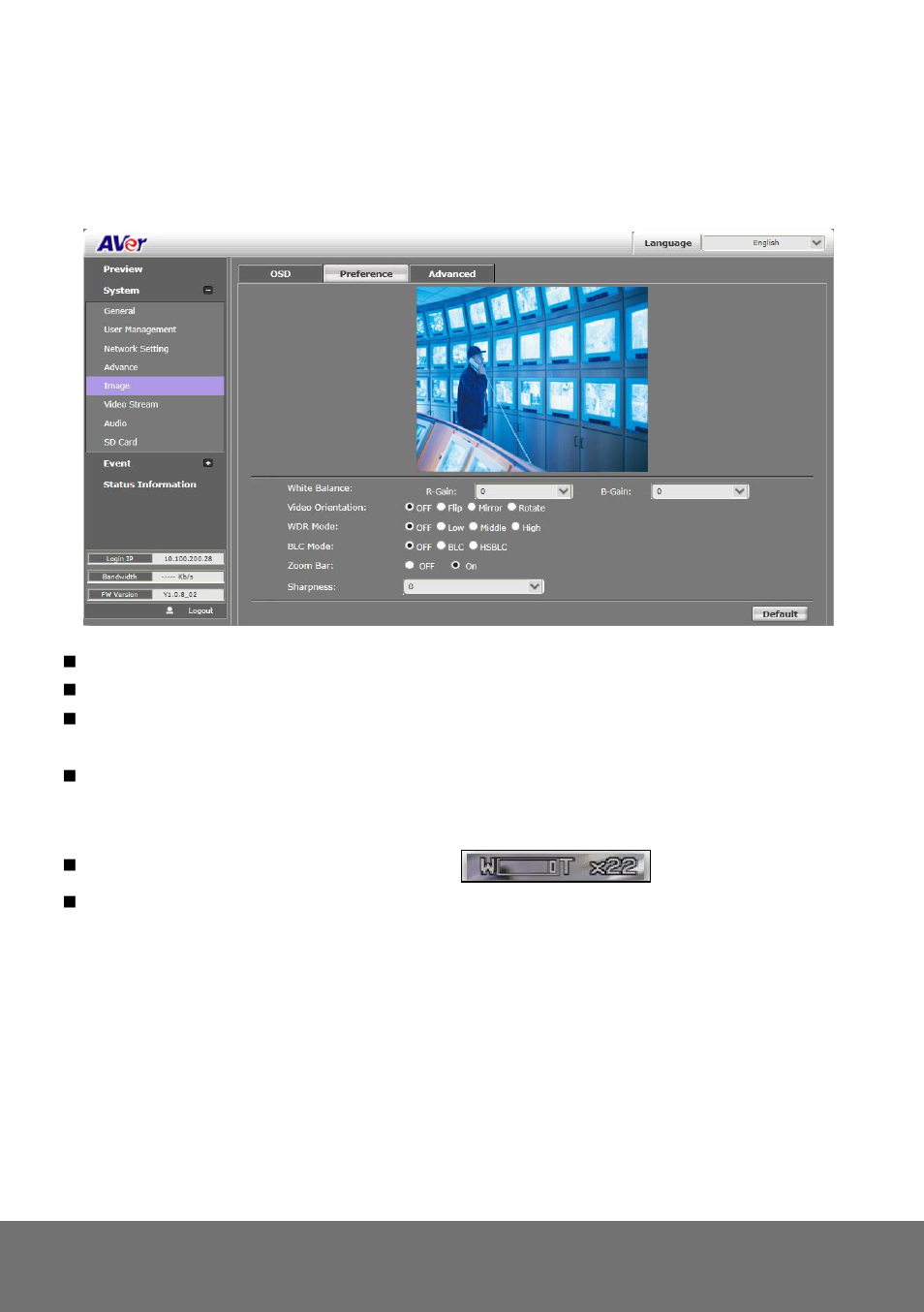 System > image > preference, Ystem, Mage | Reference | AVer SD1306 user manual User Manual | Page 53 / 76