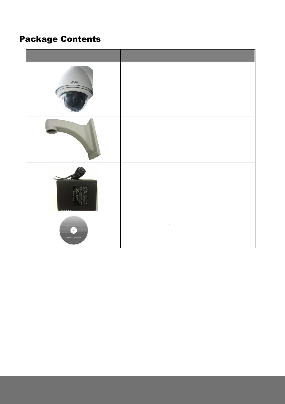 Package contents | AVer SD1306 user manual User Manual | Page 9 / 76