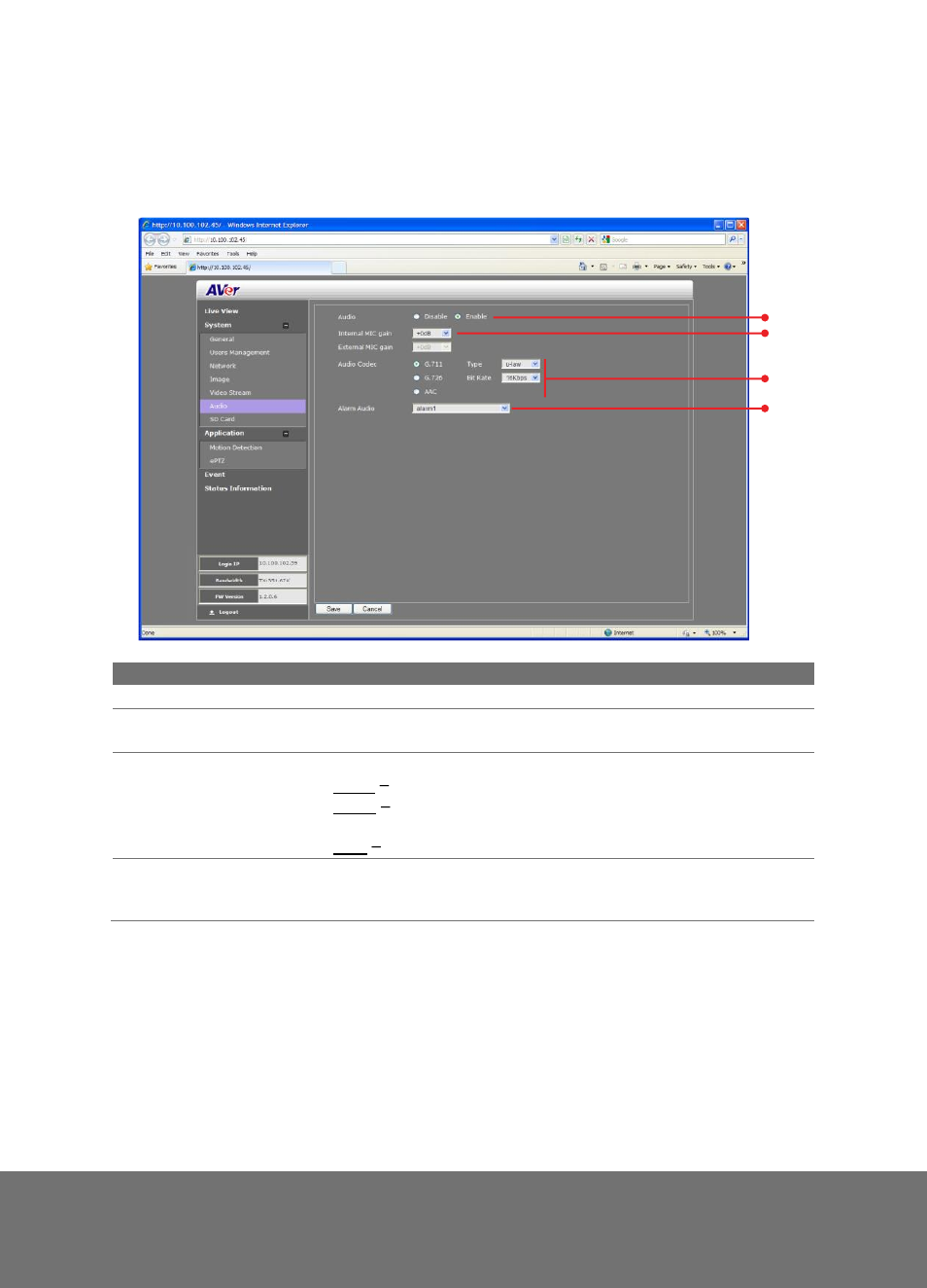 System > audio, System > sd/microsd card > management | AVer SF2121H Series User Manual | Page 22 / 29