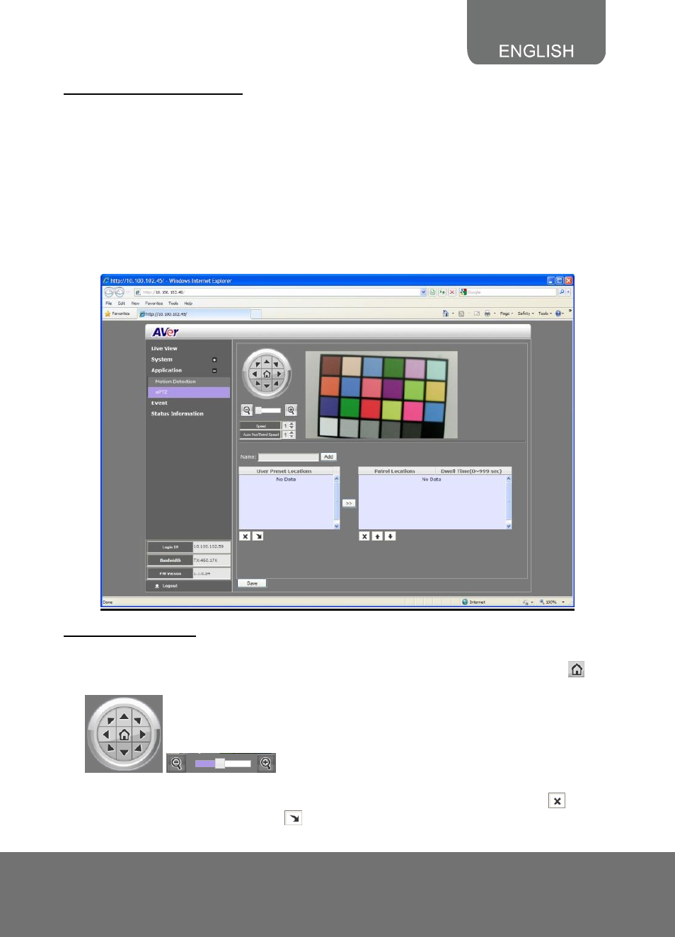 To set the motion detection, Application > eptz, To setup the eptz | AVer SF2121H Series User Manual | Page 25 / 29