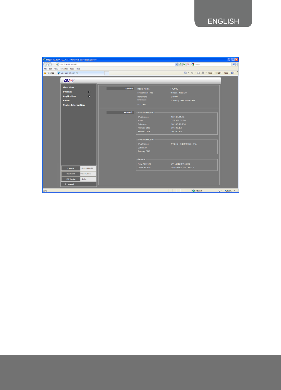 Status information | AVer SF2121H Series User Manual | Page 29 / 29