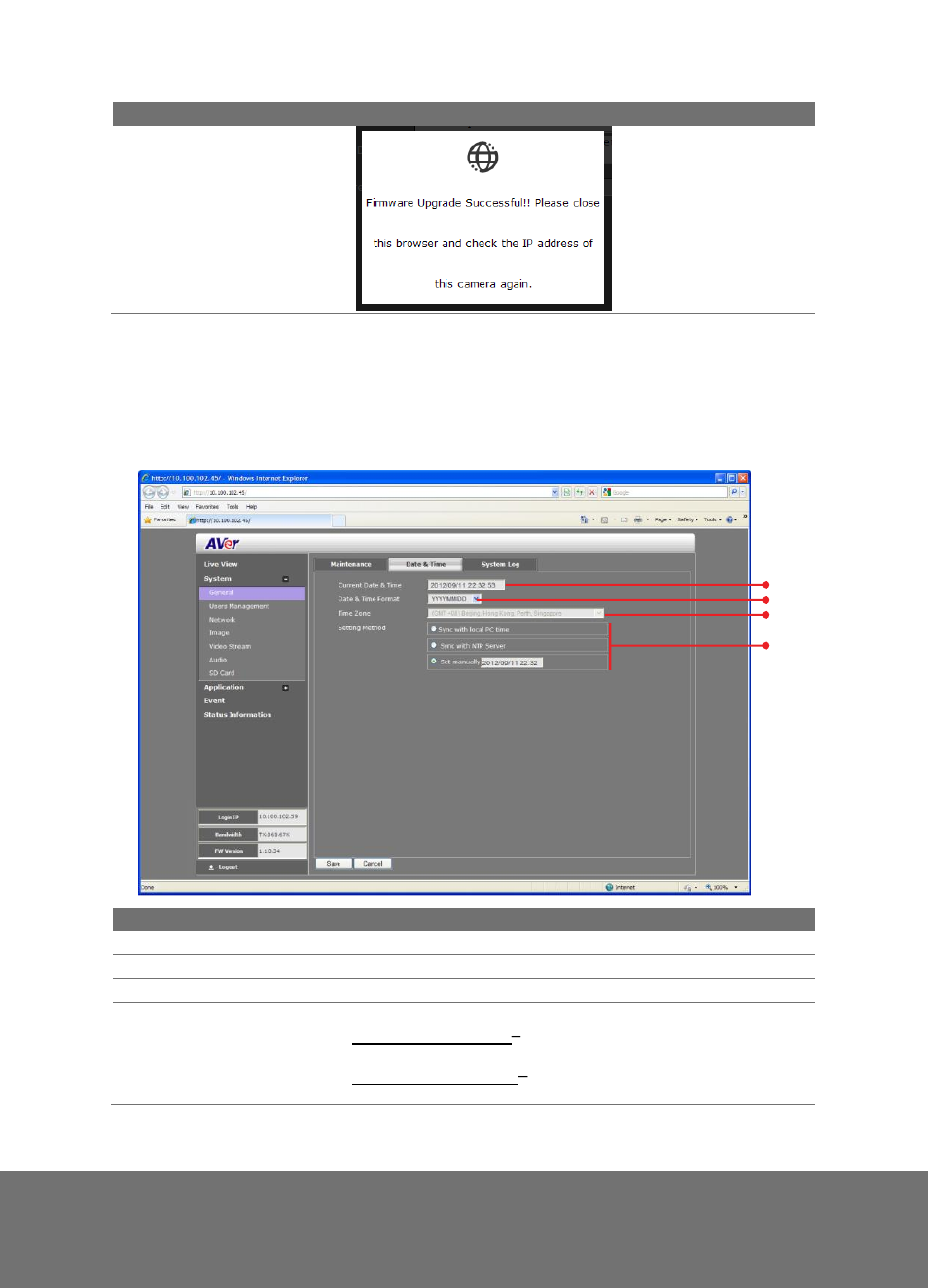 System > general > date & time | AVer SF2121H Series User Manual | Page 6 / 29