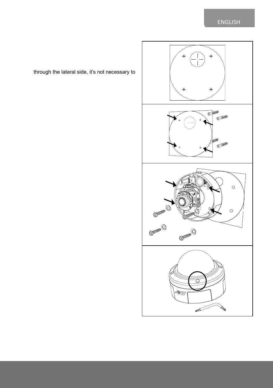 Ounting the, Amera, English mounting the ip camera | AVer Vandal Dome Installation Guide User Manual | Page 9 / 31