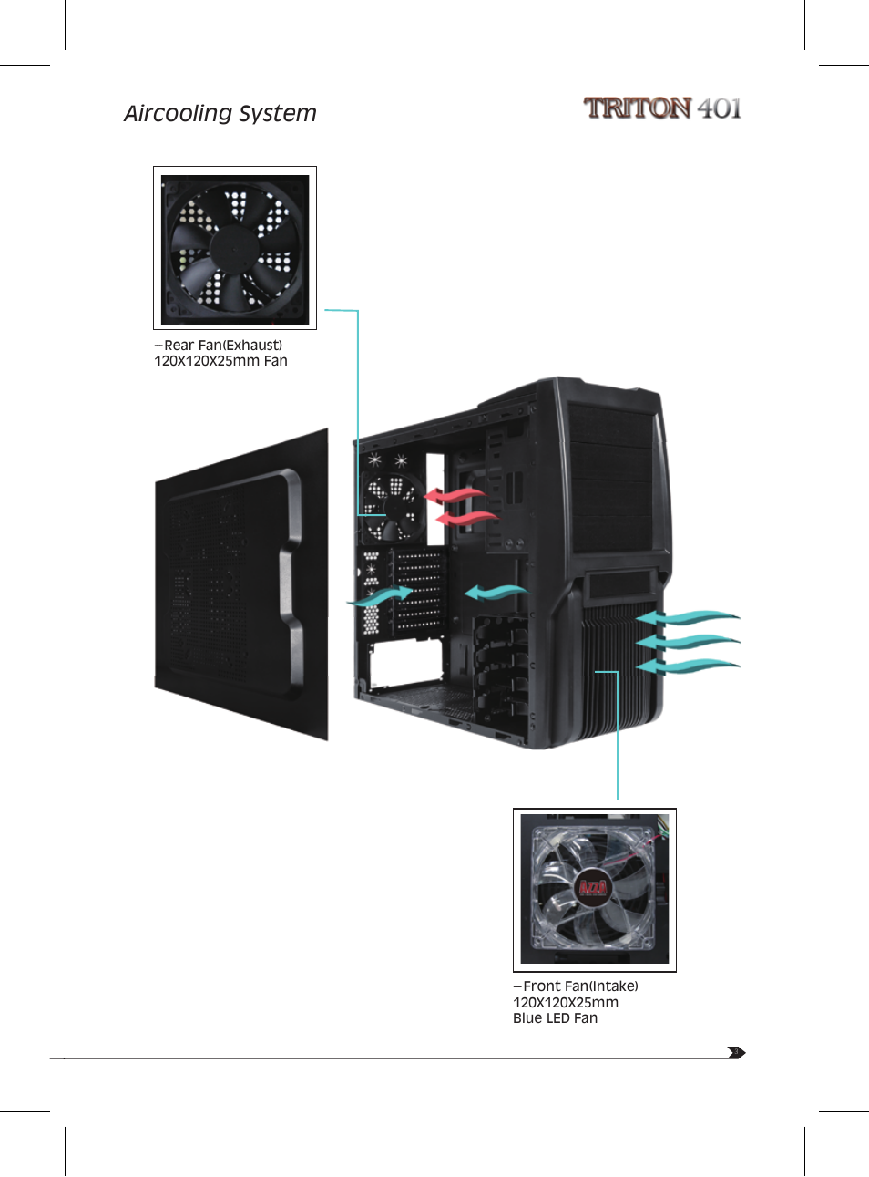 Aircooling system | AZZA Triton 401 User Manual | Page 5 / 10