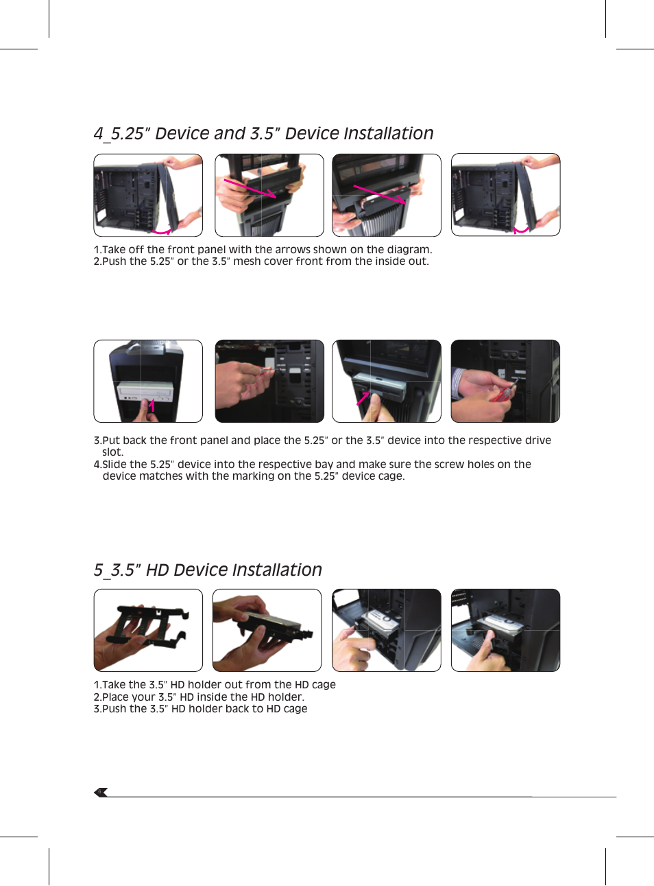 5_3.5” hd device installation | AZZA Triton 401 User Manual | Page 8 / 10