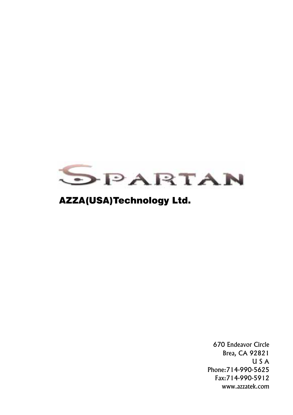 3191-05說明書-1209_2, Azza(usa)technology ltd | AZZA Spartan 102E User Manual | Page 2 / 10