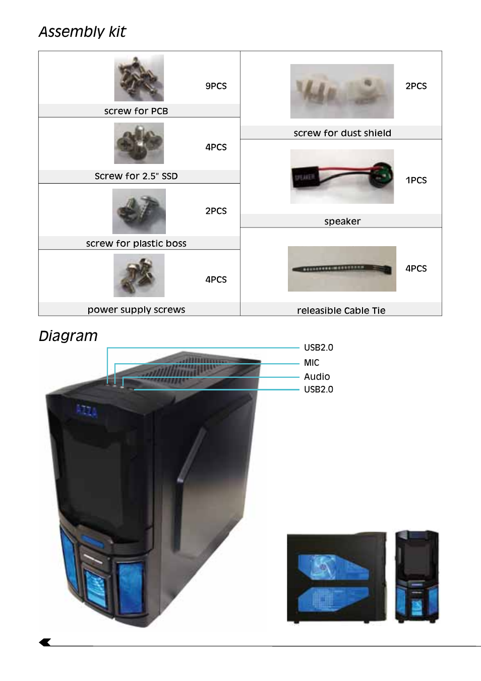 3191-05說明書-1209_6, Assembly kit diagram | AZZA Spartan 102E User Manual | Page 6 / 10