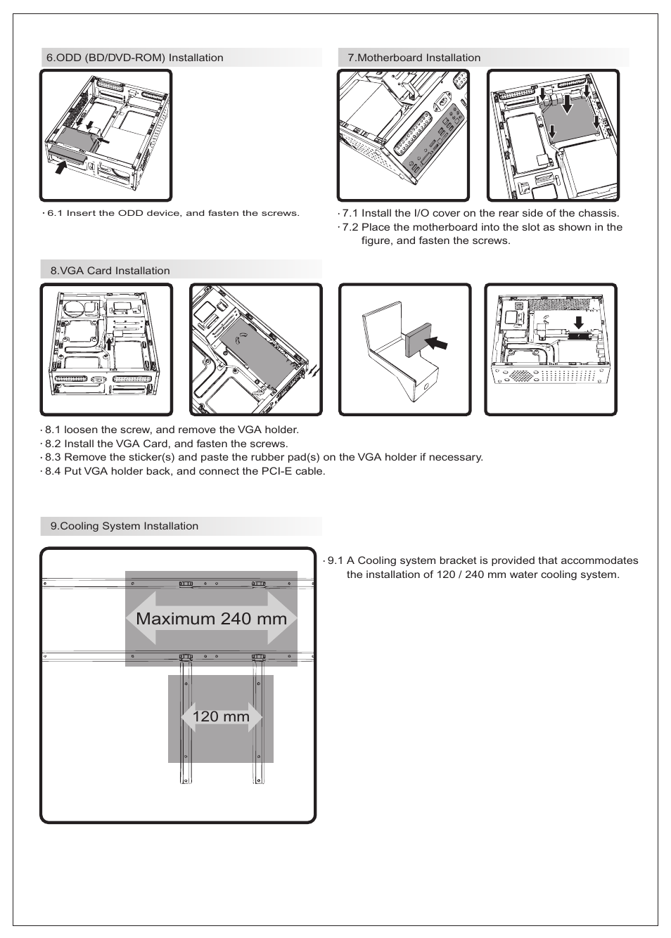 Maximum 240 mm, 120 mm | AZZA Z User Manual | Page 7 / 8