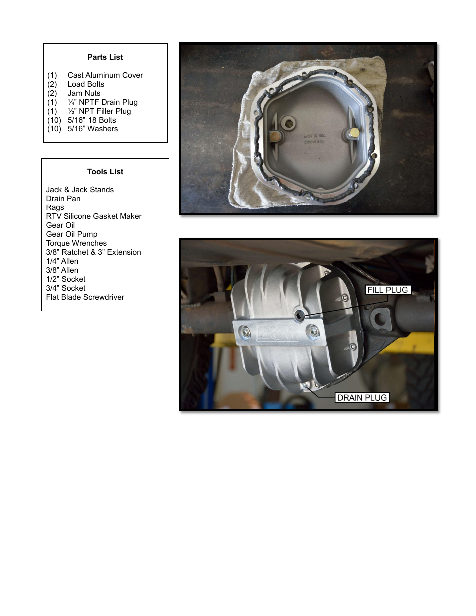 B&M 10312 Dana 44 Rear End Cover, A356.0-T6 Aluminum User Manual | Page 3 / 3