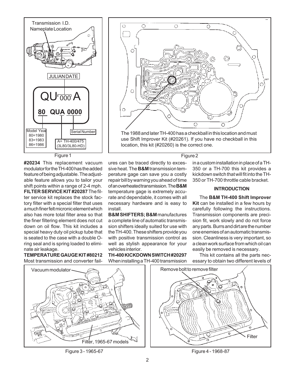 B&M 20260 SHIFT IMPROVER KIT User Manual | Page 2 / 6