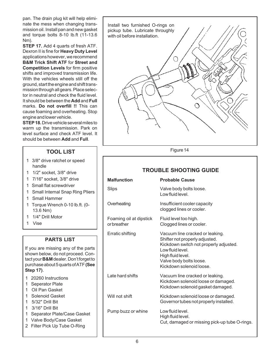 B&M 20260 SHIFT IMPROVER KIT User Manual | Page 6 / 6