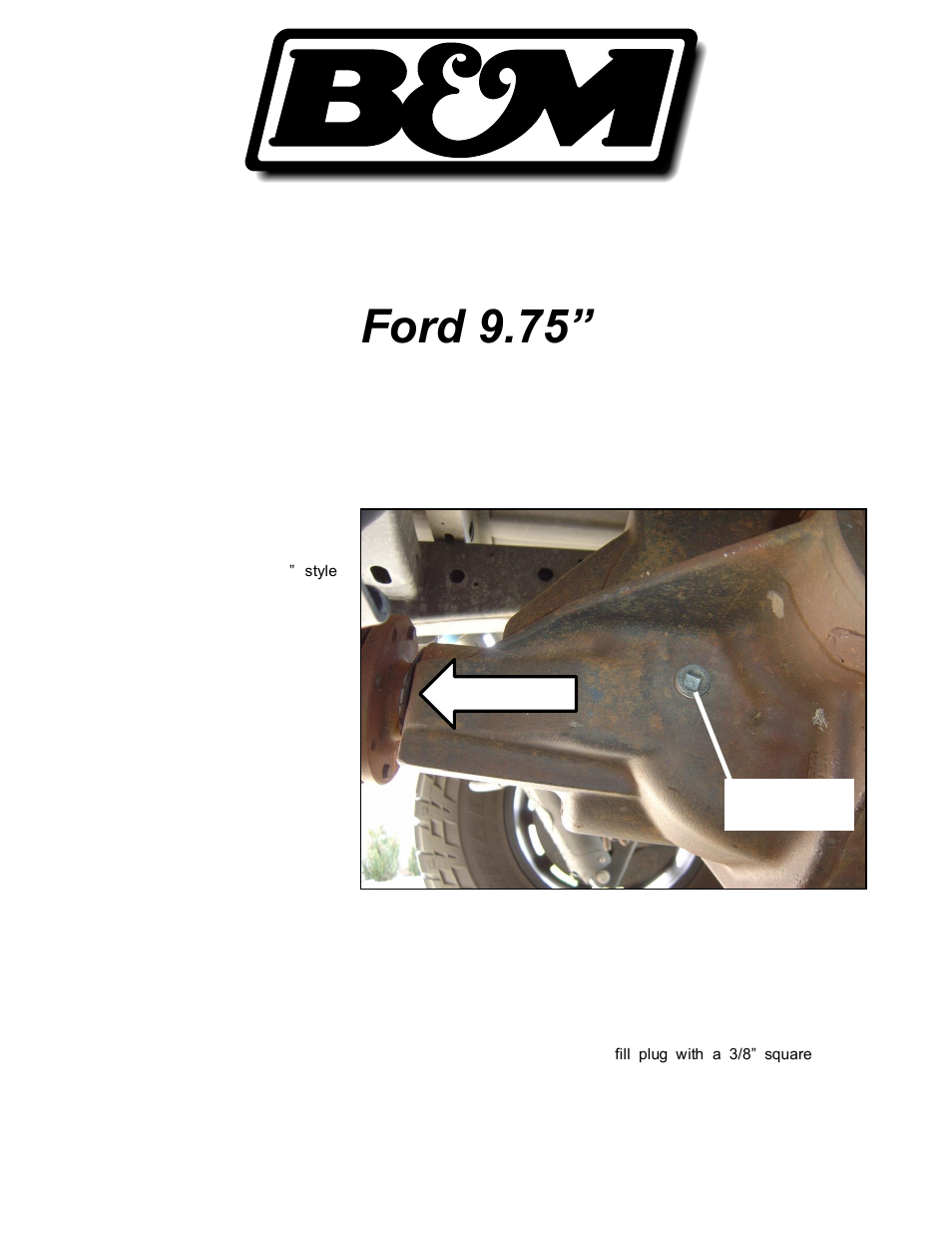 B&M 40298 Cast Aluminum Rear End Cover for Ford 9.75 User Manual | 3 pages