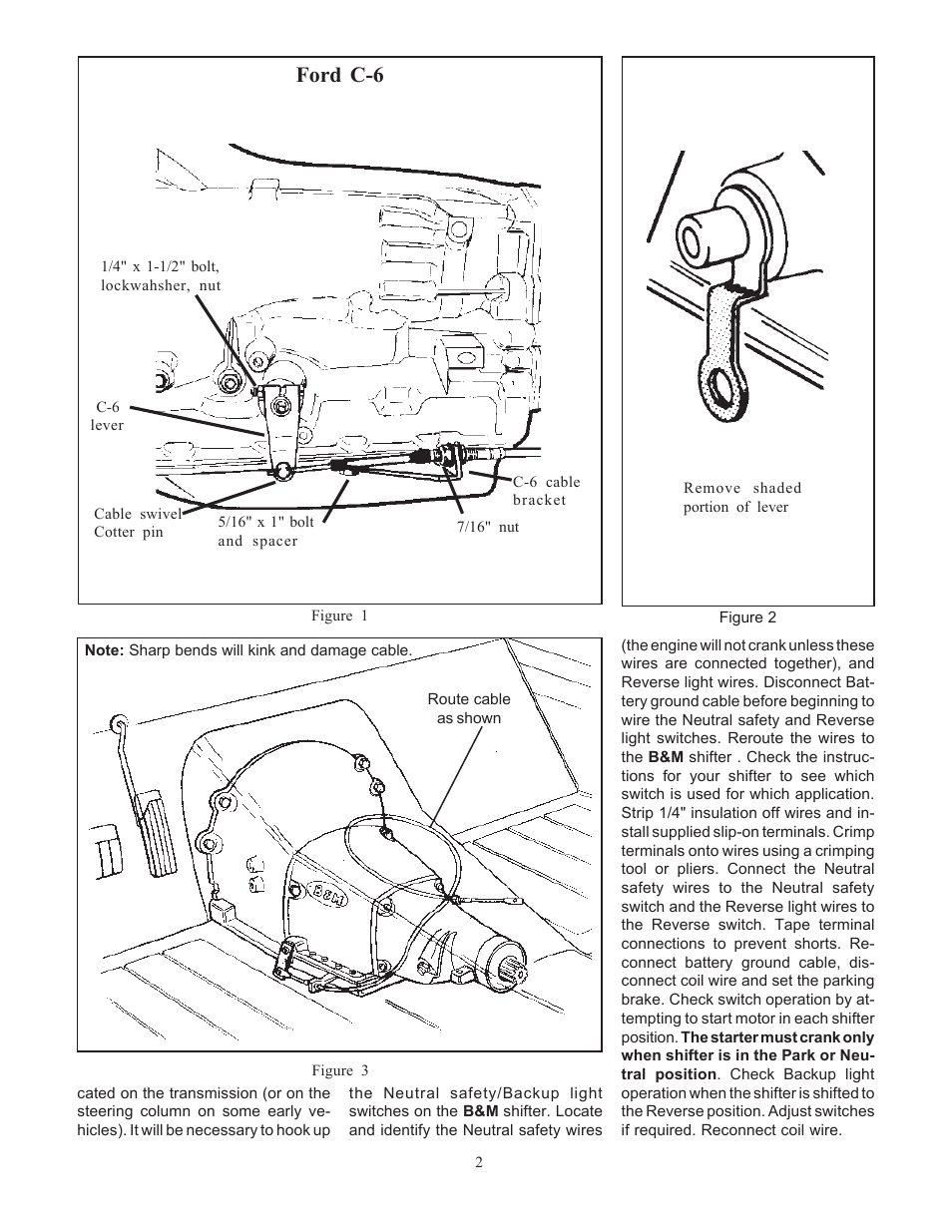 Ford c-6 | B&M 40497 BRACKET AND LEVER KIT User Manual | Page 2 / 2