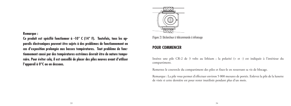 Pour commencer | Bushnell LASER 20-4124 User Manual | Page 18 / 86