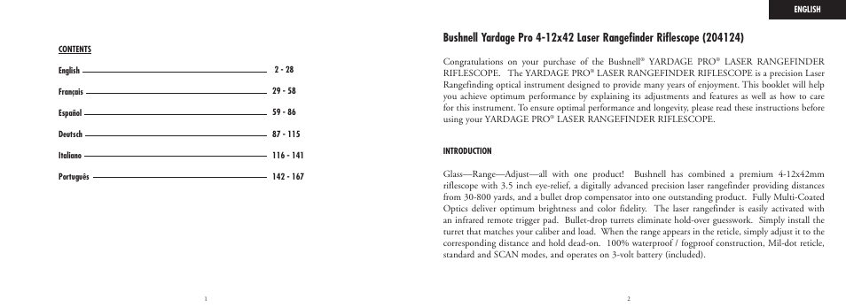 Bushnell LASER 20-4124 User Manual | Page 2 / 86