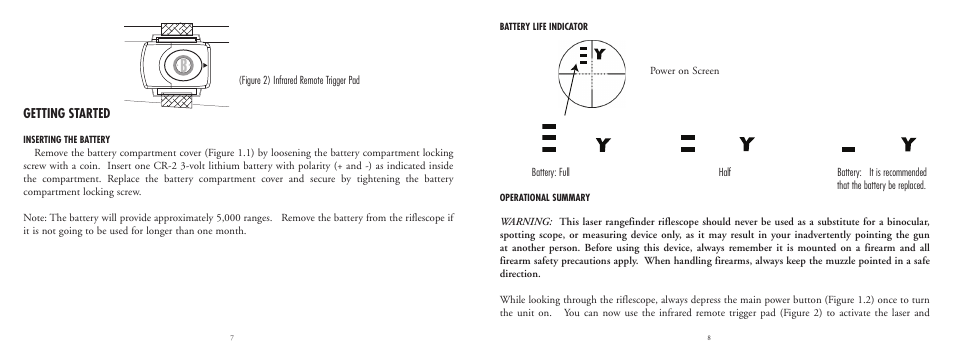 Getting started | Bushnell LASER 20-4124 User Manual | Page 5 / 86