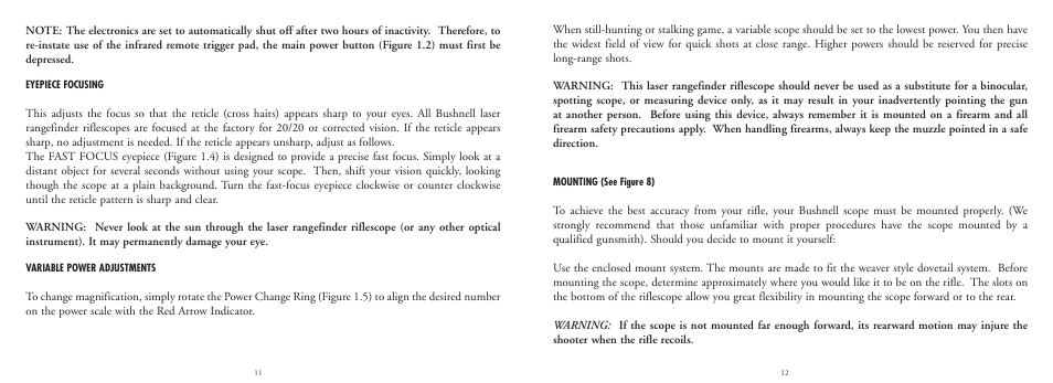 Bushnell LASER 20-4124 User Manual | Page 7 / 86