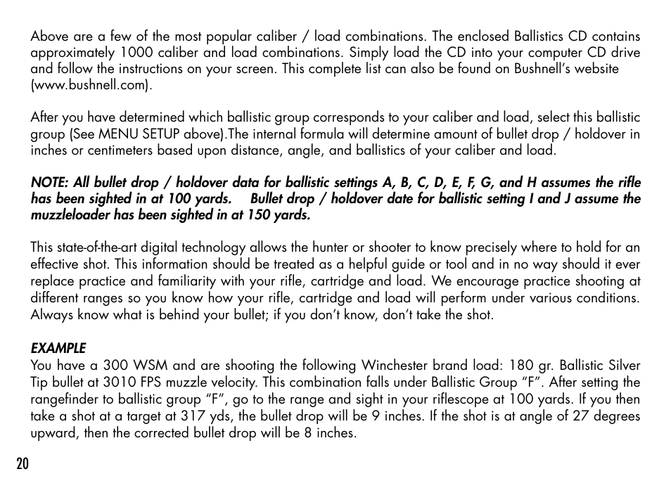 Bushnell 1000 User Manual | Page 20 / 155