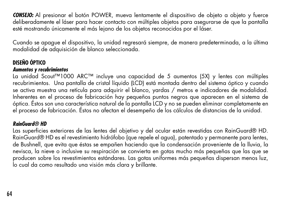 Bushnell 1000 User Manual | Page 64 / 155