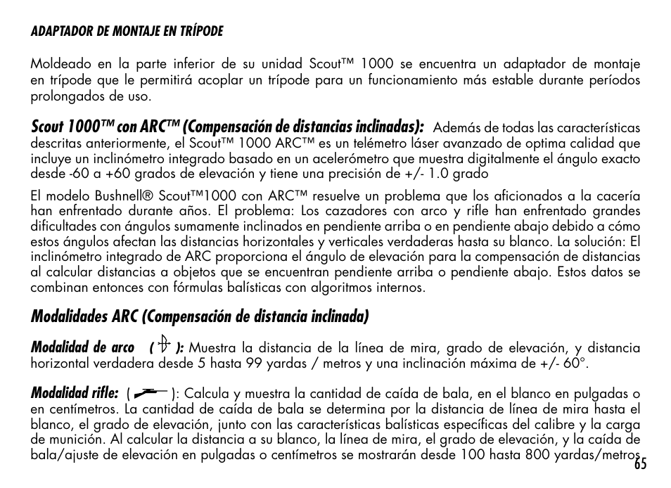 Bushnell 1000 User Manual | Page 65 / 155