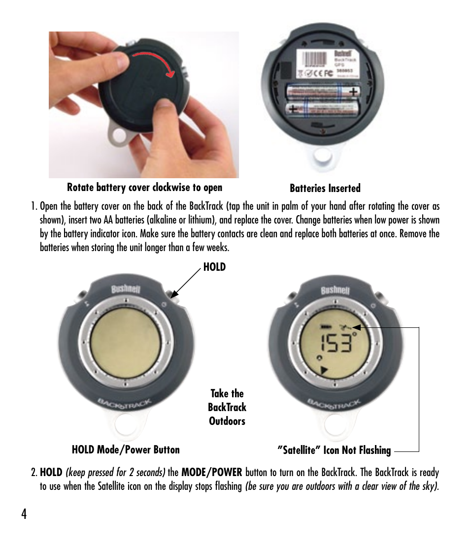 Bushnell Backtrack 360053 User Manual | Page 4 / 12