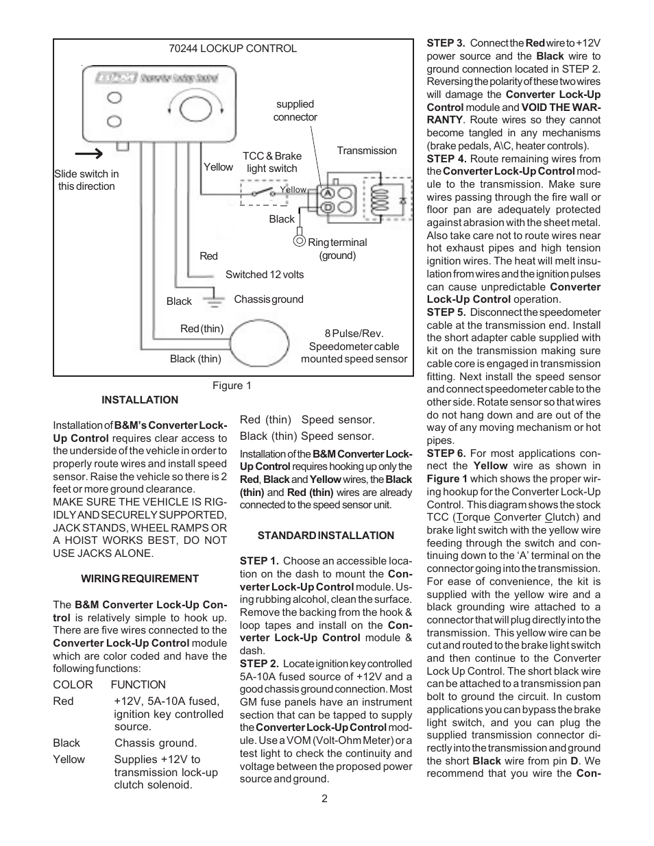 B&M 70244 CONVERTER LOCKUP CNTRL User Manual | Page 2 / 4