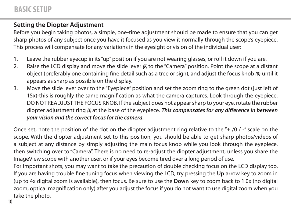 Basic setup | Bushnell Image View 111545 User Manual | Page 10 / 124