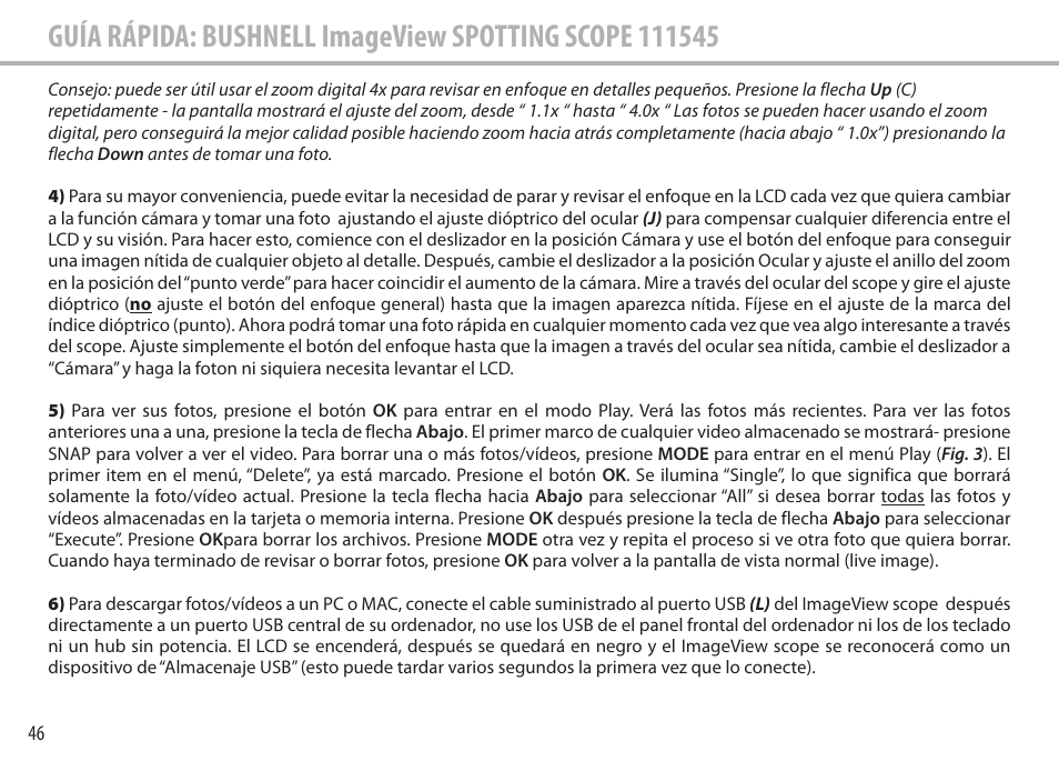 Bushnell Image View 111545 User Manual | Page 46 / 124