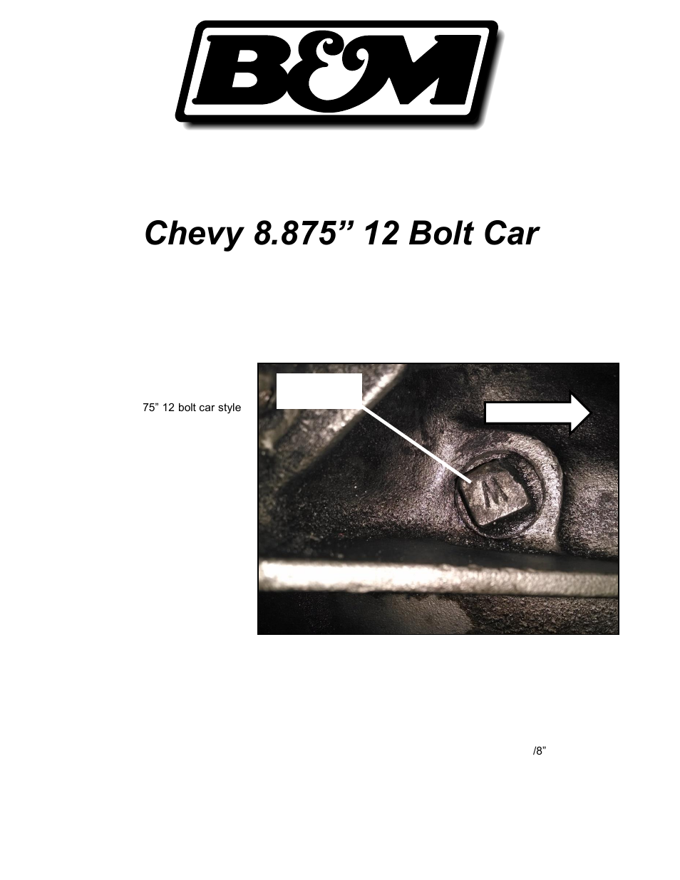 B&M 70500 Cast Aluminum Rear End Cover for Chevy 8.875 12 Bolt Car User Manual | 3 pages