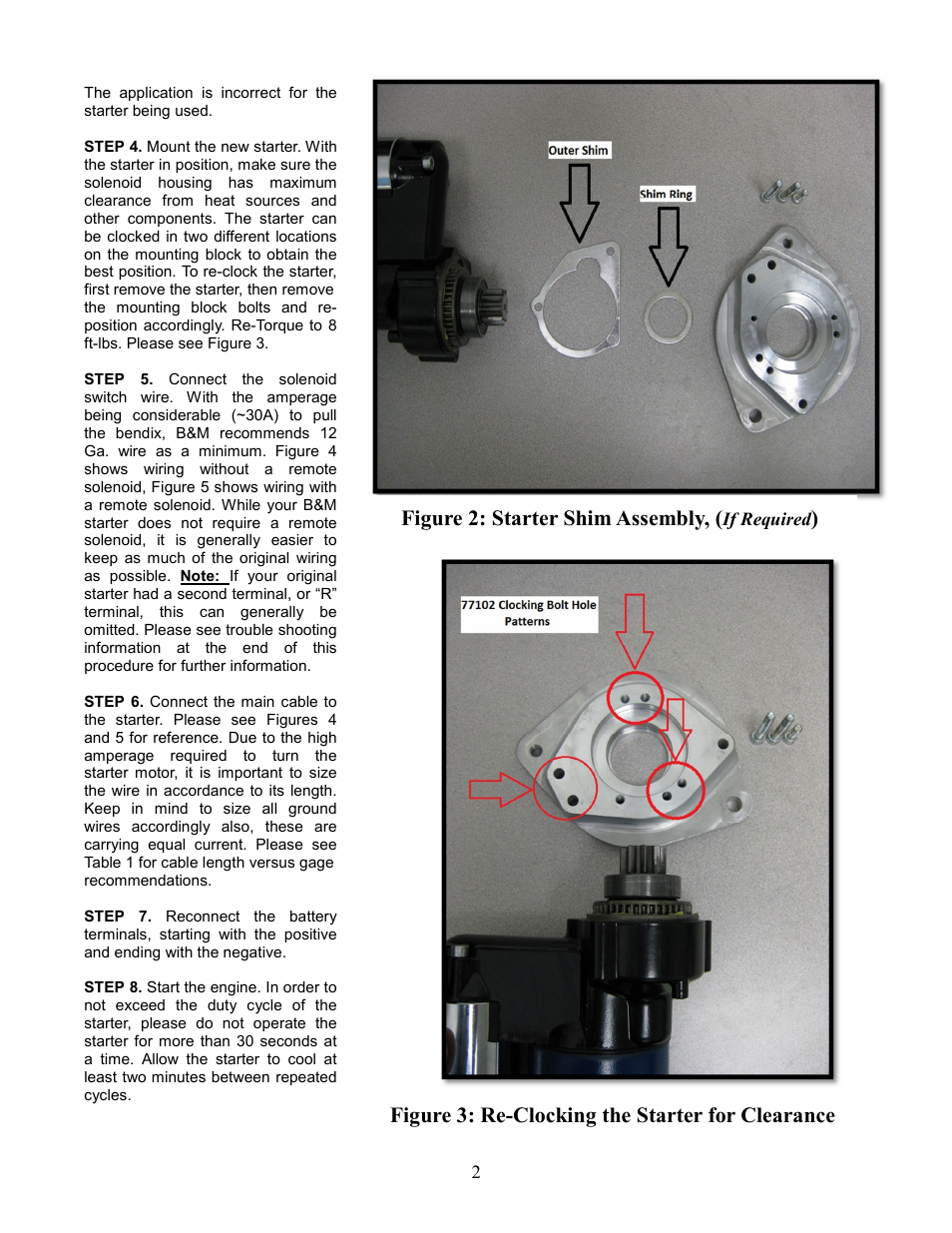 B&M 77102 Starter, Ford, 351 Cleveland, 400, 429, 460 User Manual | Page 2 / 4