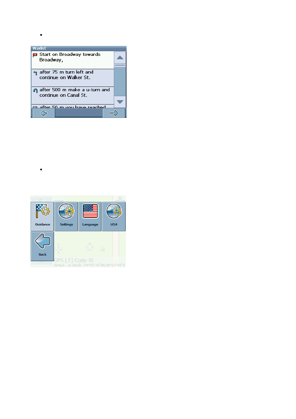 Guidance settings, Settings | Bushnell NAV500 User Manual | Page 15 / 25