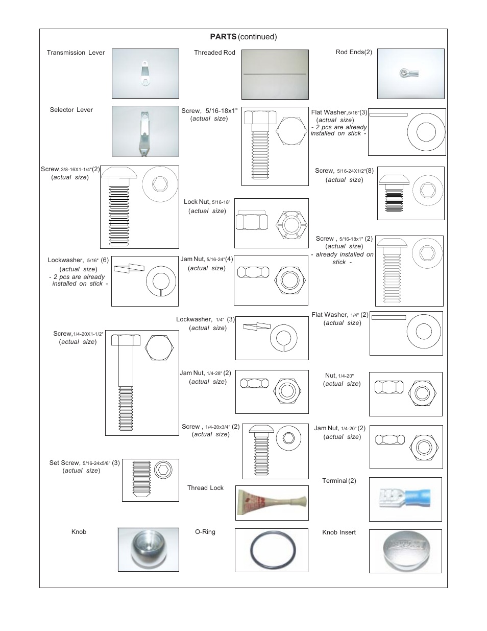 Parts (continued) | B&M 81014 STREET ROD SHIFTER, 15 User Manual | Page 2 / 9