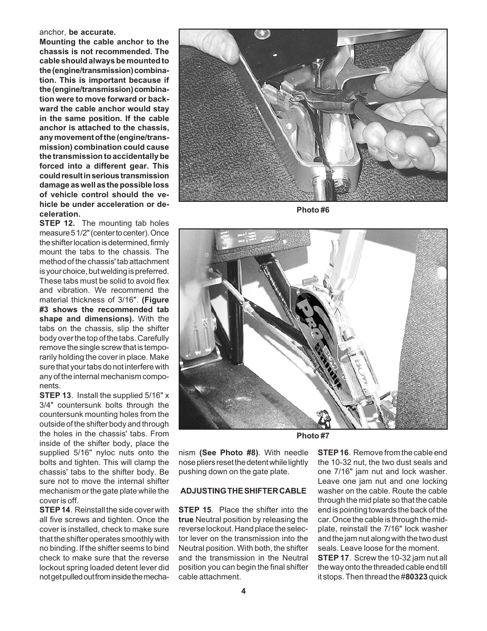 B&M 81111 AUTOMATIC SHIFTER, STEALTH PRO BANDIT MAGNUM WITHOUT ACCESSORIES User Manual | Page 4 / 7