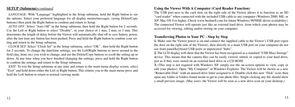 Bushnell TRAILSCOUT Nov-00 User Manual | Page 7 / 44