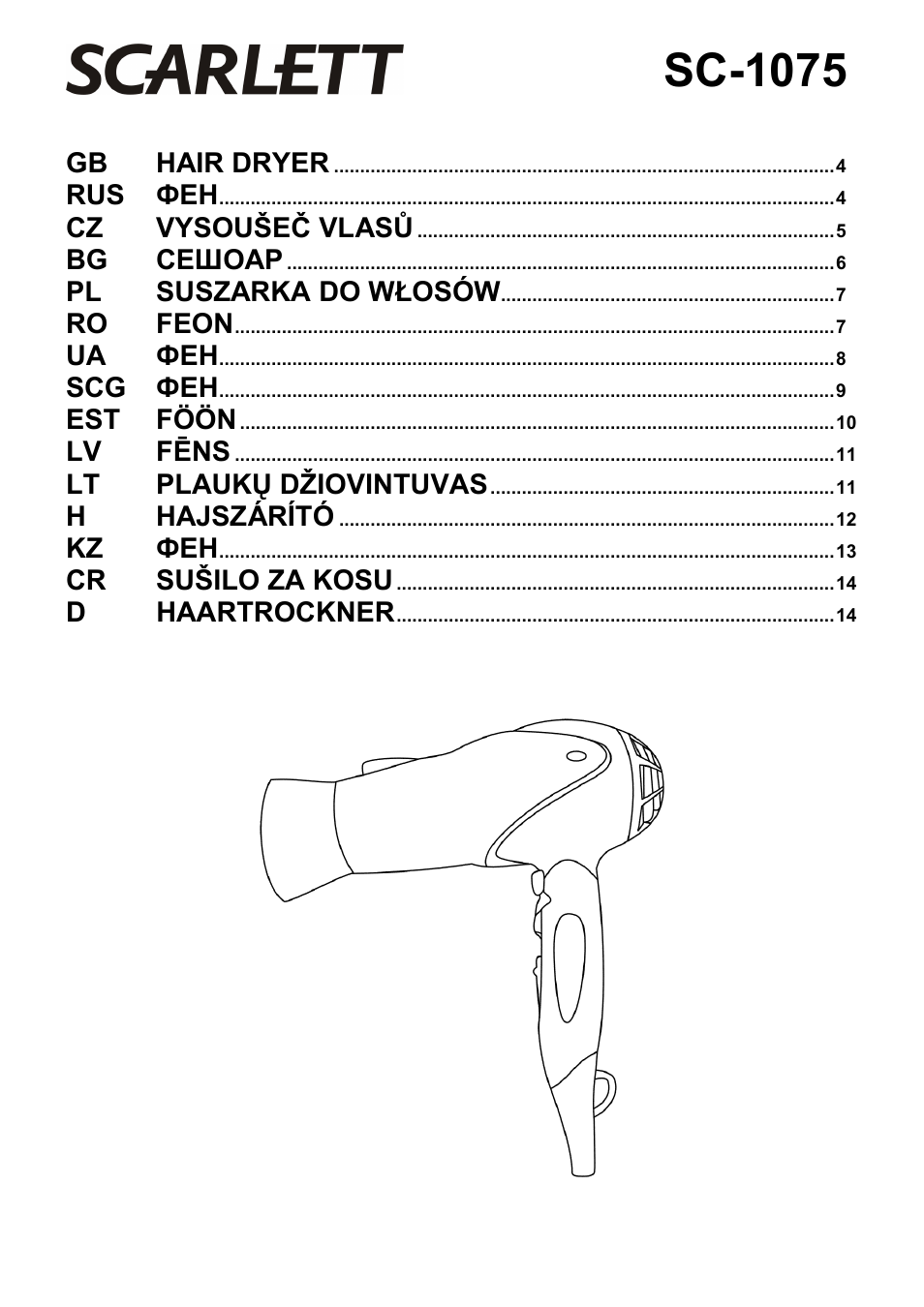 Scarlett SC-1075 User Manual | 15 pages