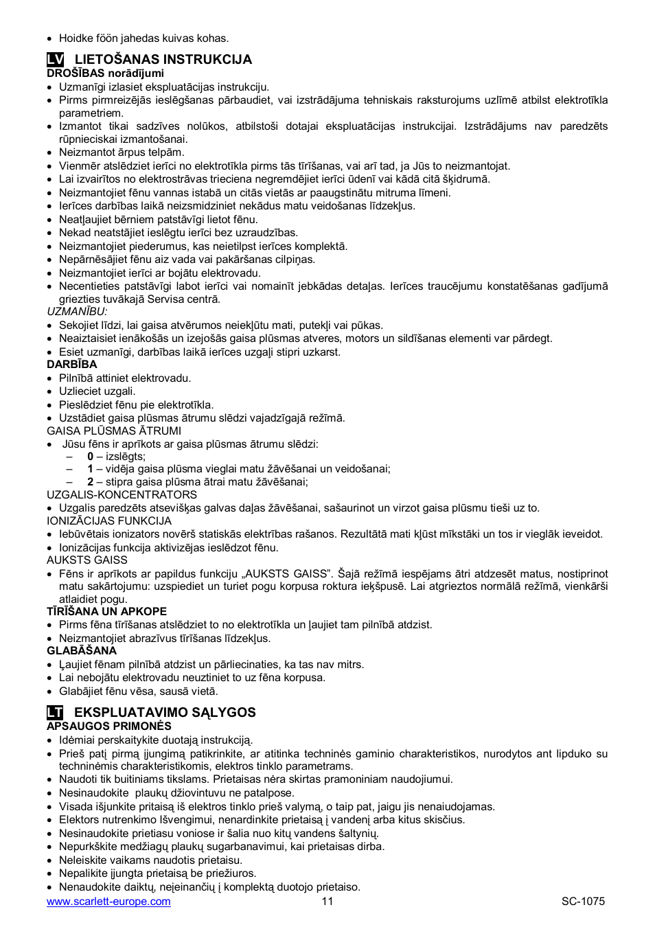 Scarlett SC-1075 User Manual | Page 11 / 15