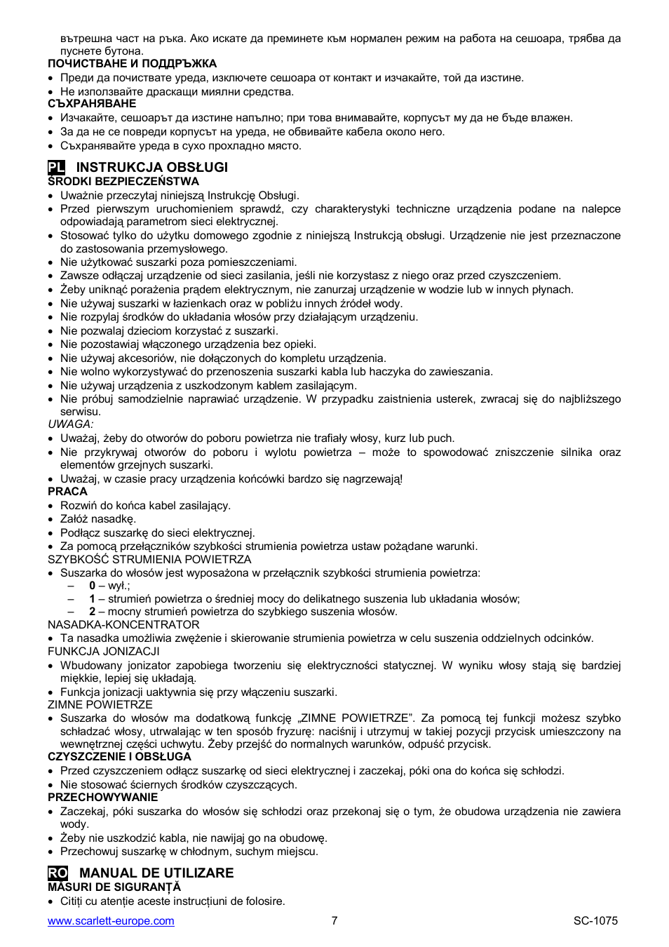 Scarlett SC-1075 User Manual | Page 7 / 15