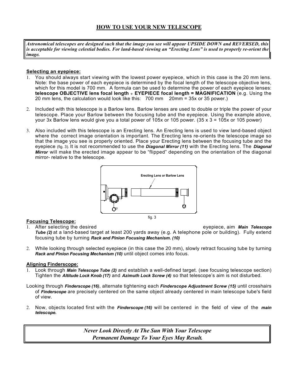 How to use your new telescope | Bushnell 78-9512 User Manual | Page 3 / 4