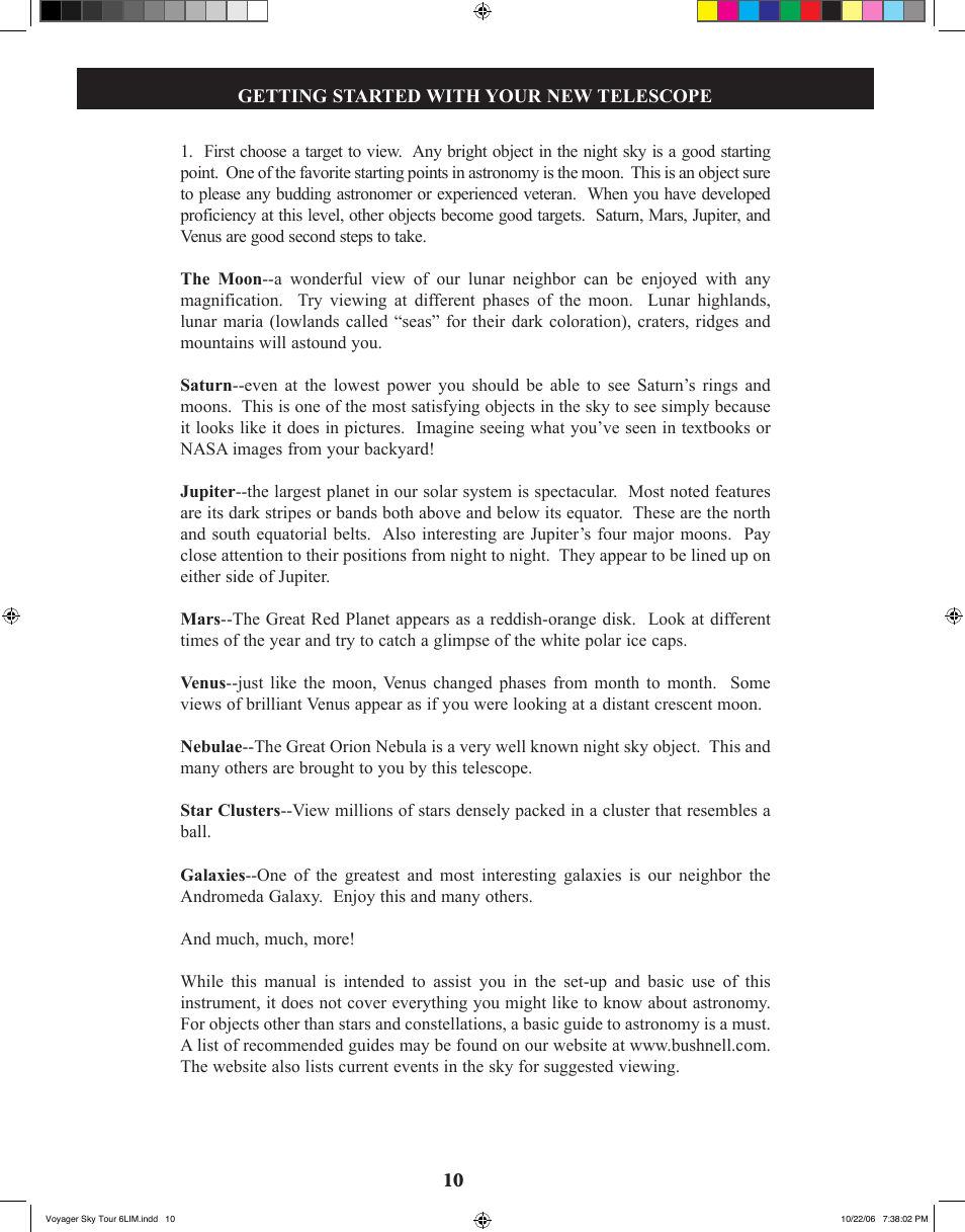 Bushnell 78-9960 User Manual | Page 10 / 74