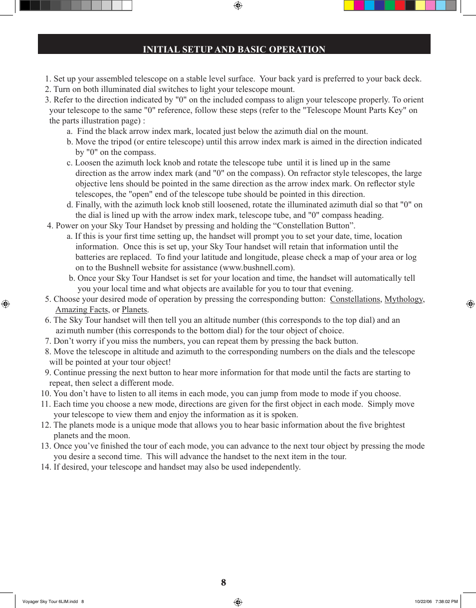 Bushnell 78-9960 User Manual | Page 8 / 74