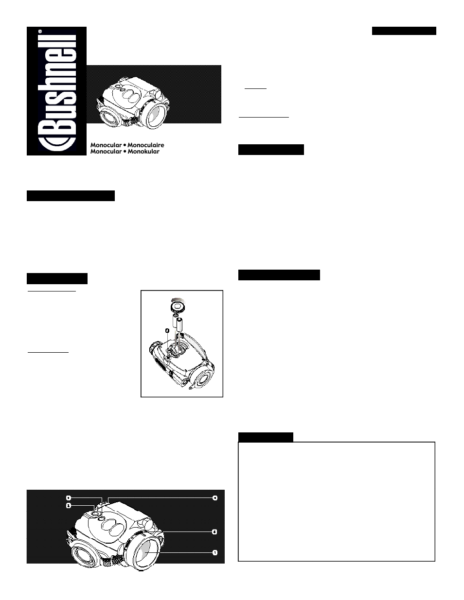 Bushnell 26-0100/26-0102 User Manual | 2 pages