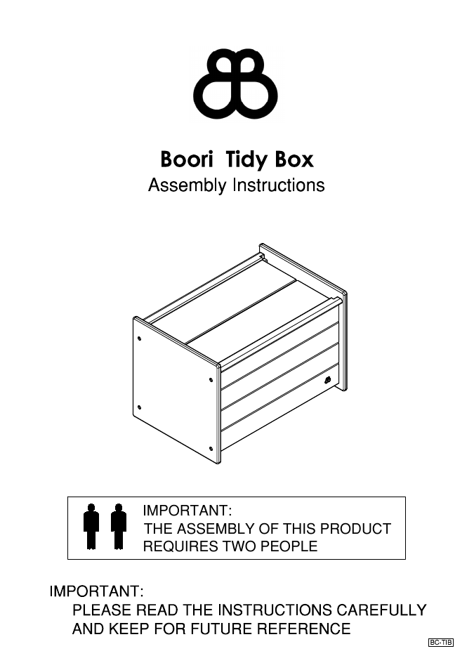 Boori Tidy Box BC-TIB User Manual | 4 pages