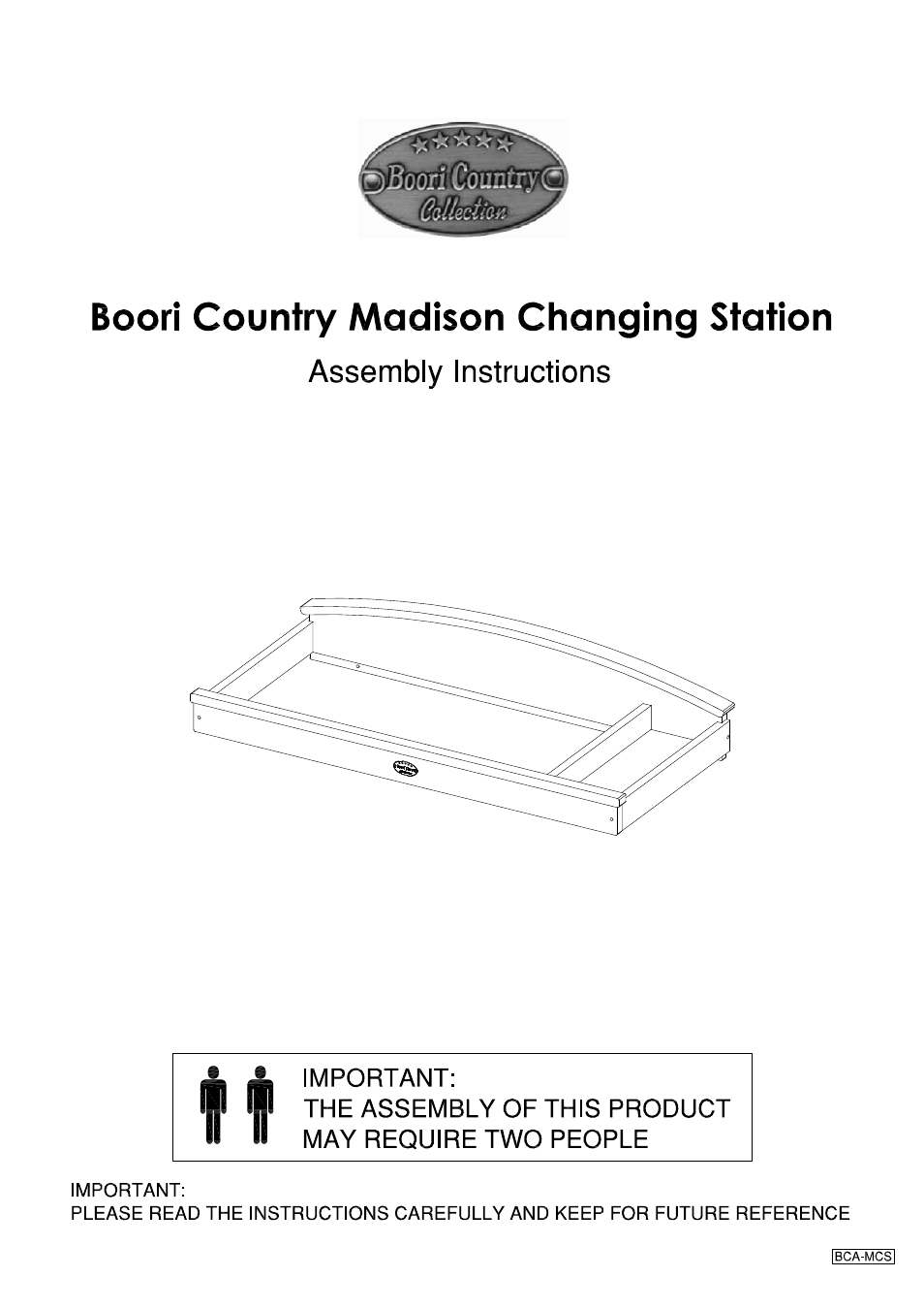 Boori Madison Changing Station for G3D BC-MCS User Manual | 4 pages