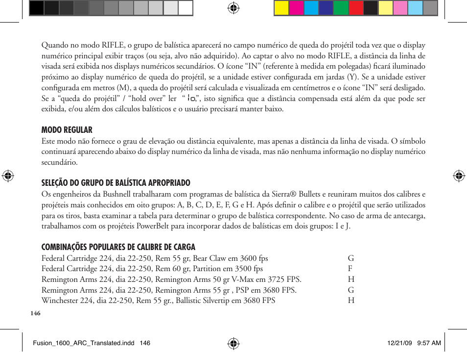 Bushnell Fusion 201042 User Manual | Page 146 / 156