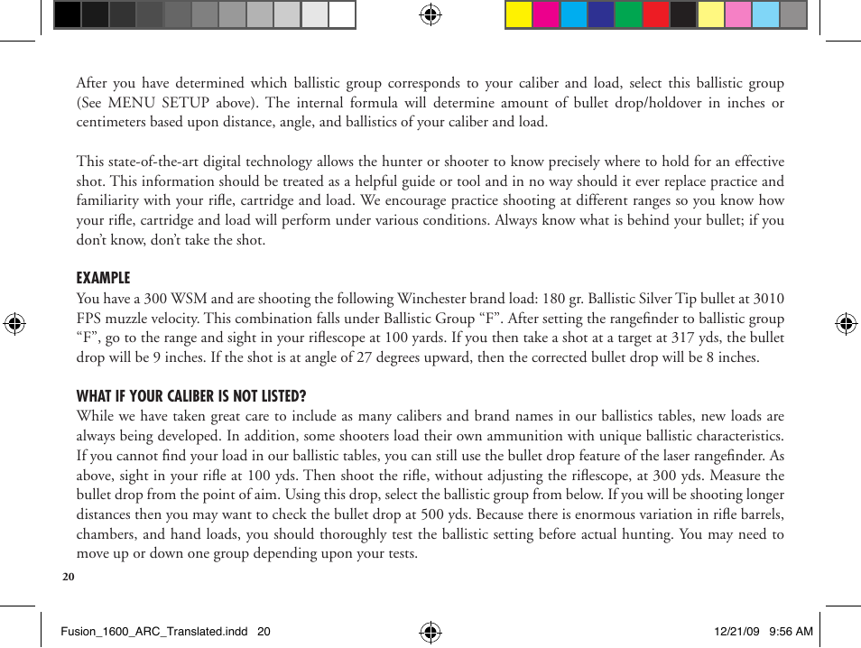 Bushnell Fusion 201042 User Manual | Page 20 / 156