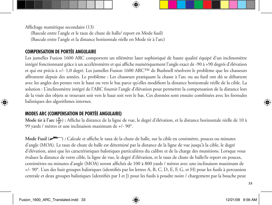Bushnell Fusion 201042 User Manual | Page 33 / 156