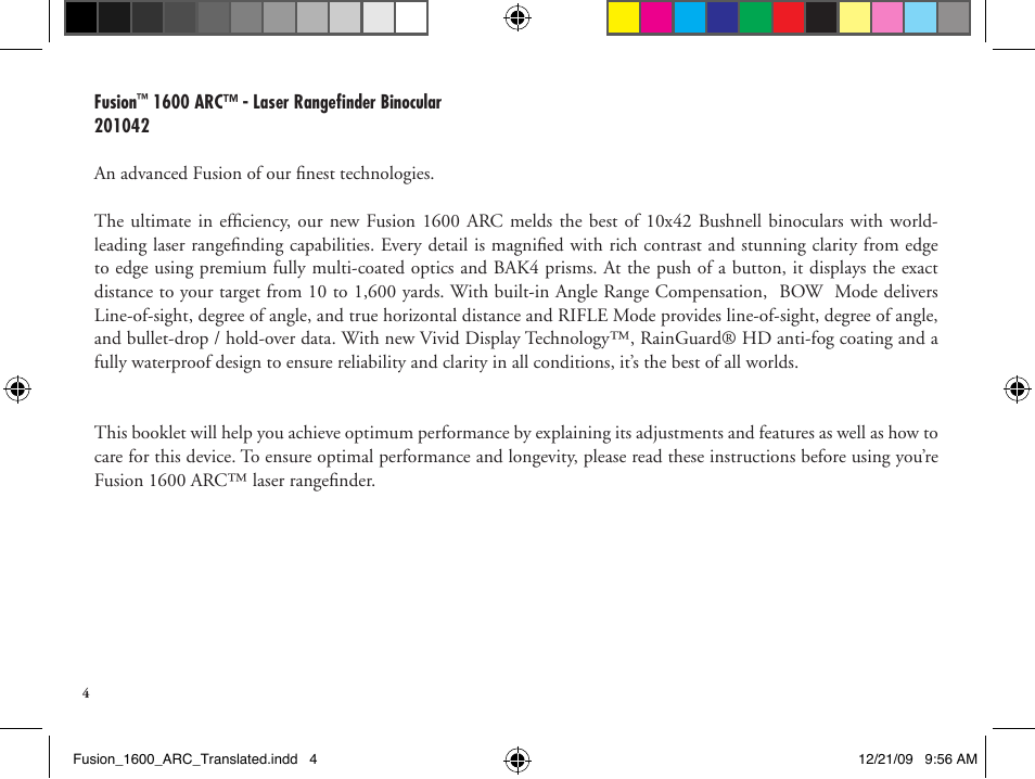 Bushnell Fusion 201042 User Manual | Page 4 / 156