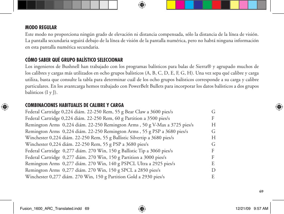 Bushnell Fusion 201042 User Manual | Page 69 / 156